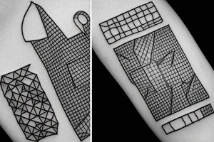 T shape made of squares tattoo idea