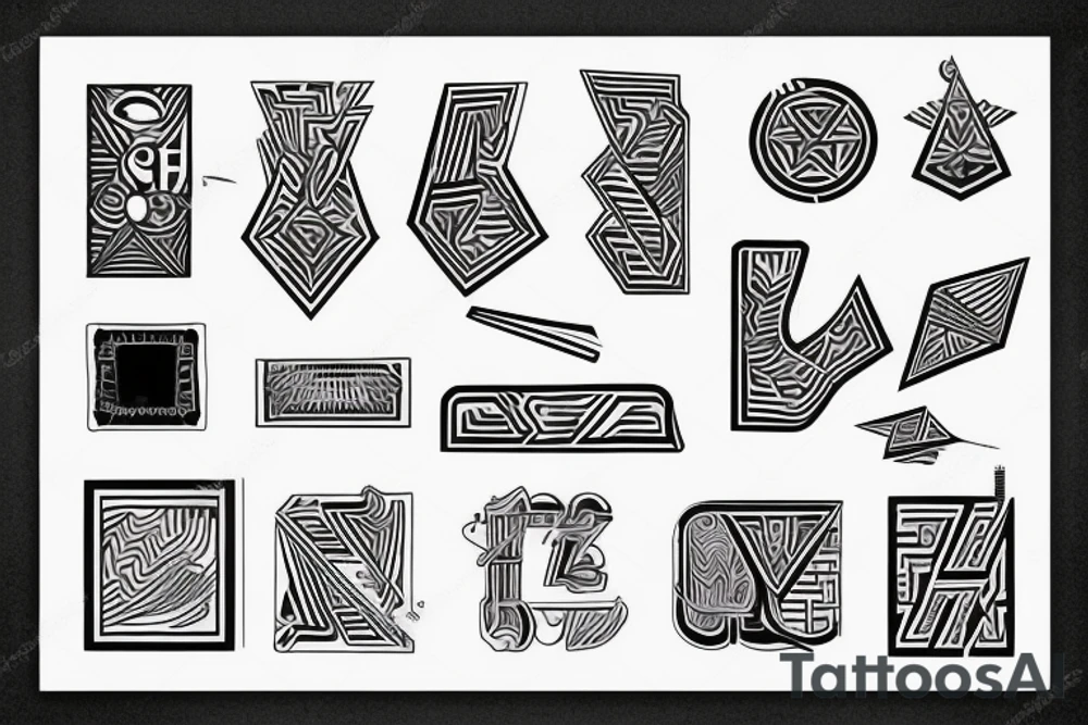 Retro "T" Shape, Blocks tattoo idea