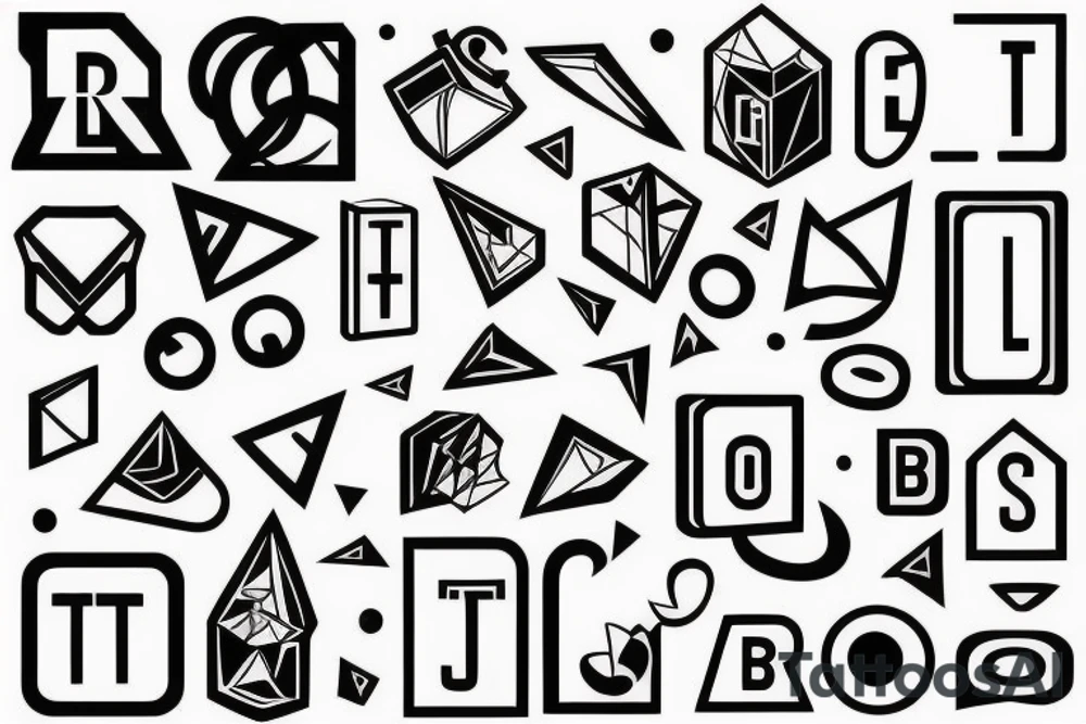 Retro "T" Shape, Blocks tattoo idea