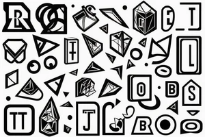 Retro "T" Shape, Blocks tattoo idea