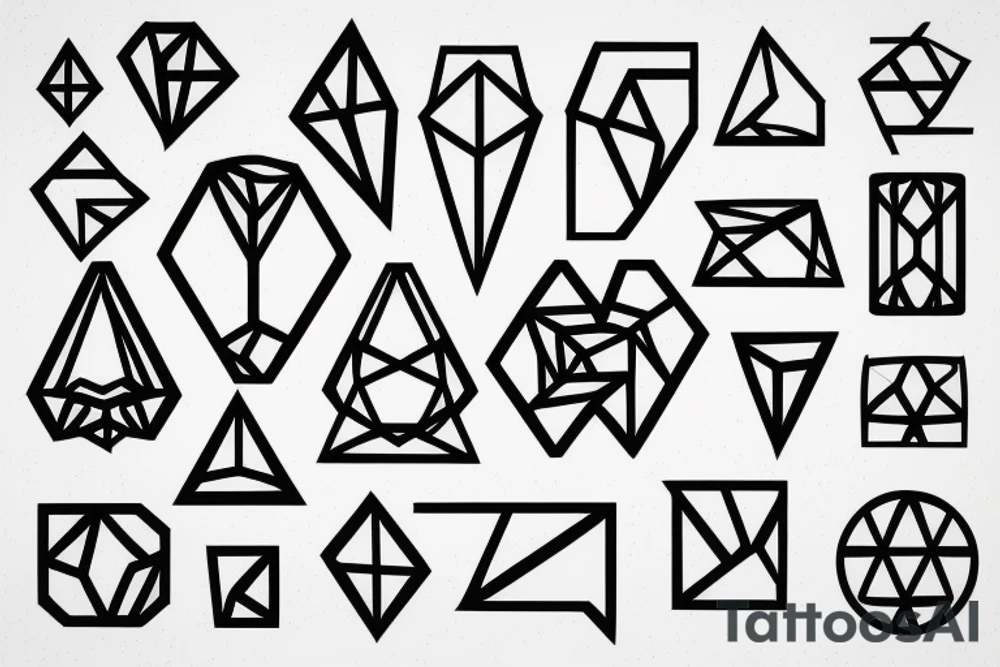 Retro "T" Shape, Blocks, Digital tattoo idea