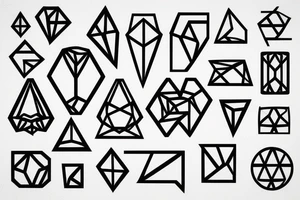 Retro "T" Shape, Blocks, Digital tattoo idea