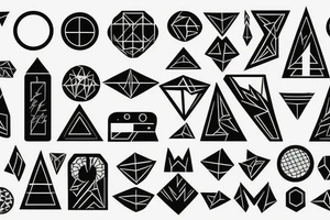 Retro "T" Shape, Blocks, Digital tattoo idea