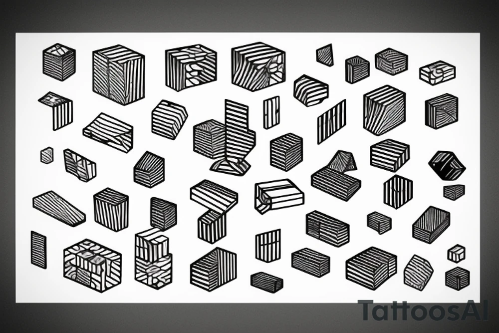 Retro "T" Shape, Blocks, Digital tattoo idea