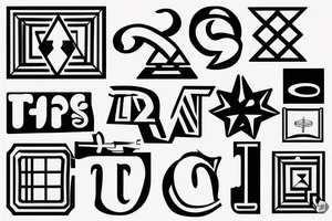 Retro "T" Shape, Blocks, Digital tattoo idea