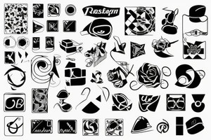 Retro "T" Shape, Blocks, Digital tattoo idea