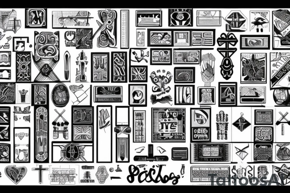 Retro cross, blocks, made of blocks, digital tattoo idea Retro cross, blocks, made of blocks, digital tattoo idea