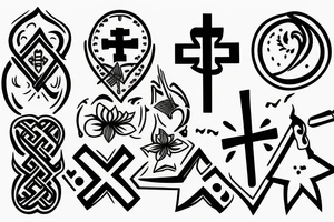 simple cross outline blank inside tattoo idea