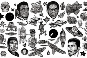 mexican american man looking at space tattoo idea