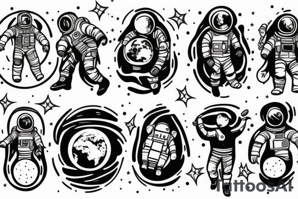astronaut carrying earth in space tattoo idea