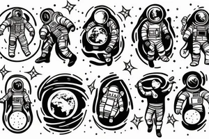 astronaut carrying earth in space tattoo idea
