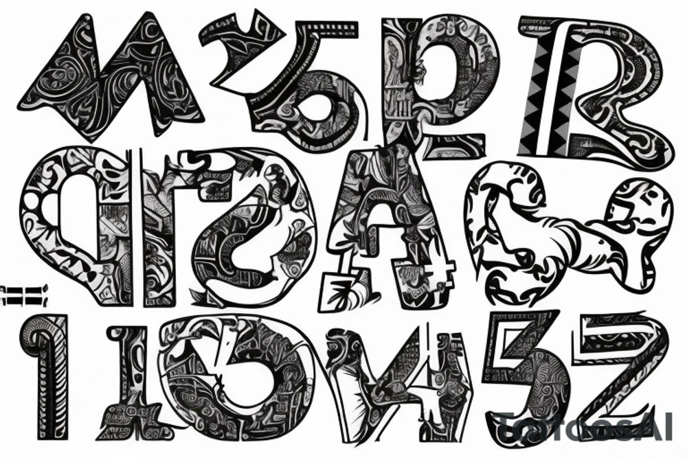 Letters and numbers: Baptized Date: April 23rd 2023 tattoo idea