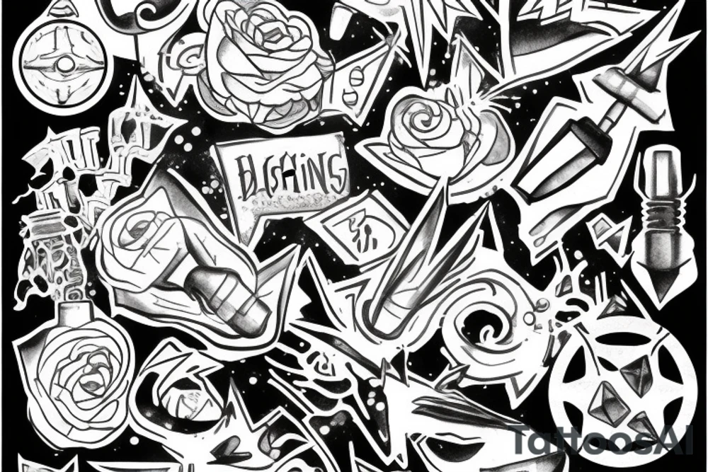 Lightining spreading into tiny bolts tattoo idea