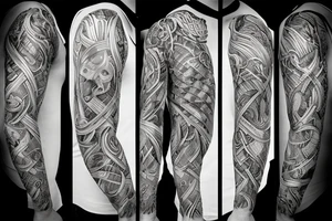 A standing man made of flames with arms open as though wanting to hug. tattoo idea