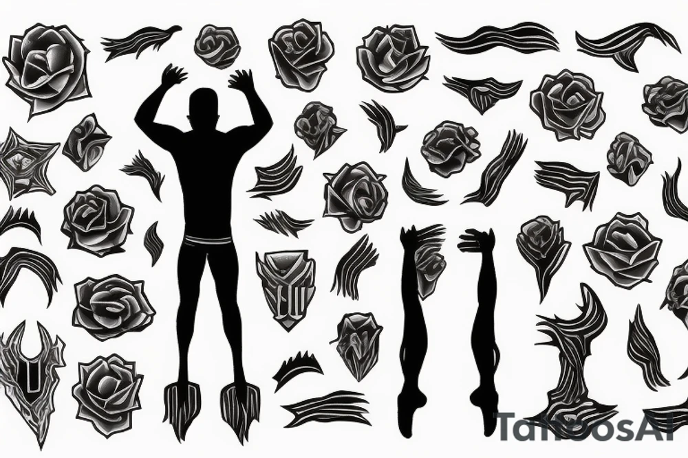 A man standing with open arms tattoo idea