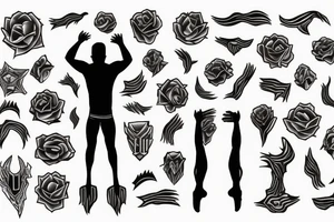 A man standing with open arms tattoo idea