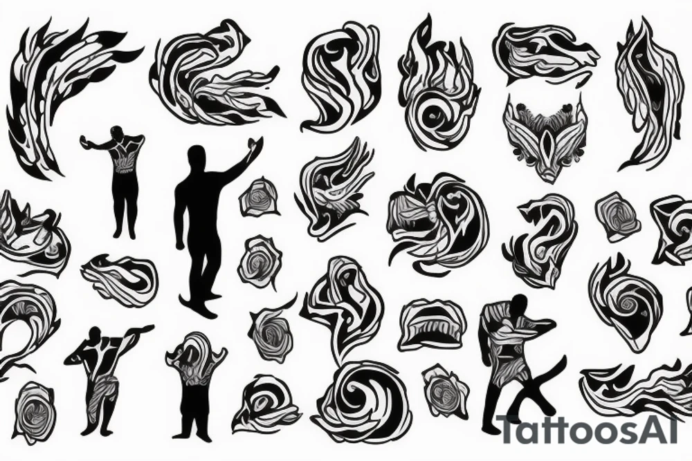 A man standing with open arms tattoo idea