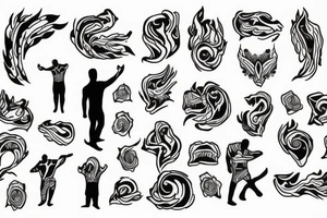 A man standing with open arms tattoo idea