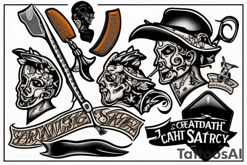 Cutthroat razor, severed ear tattoo idea