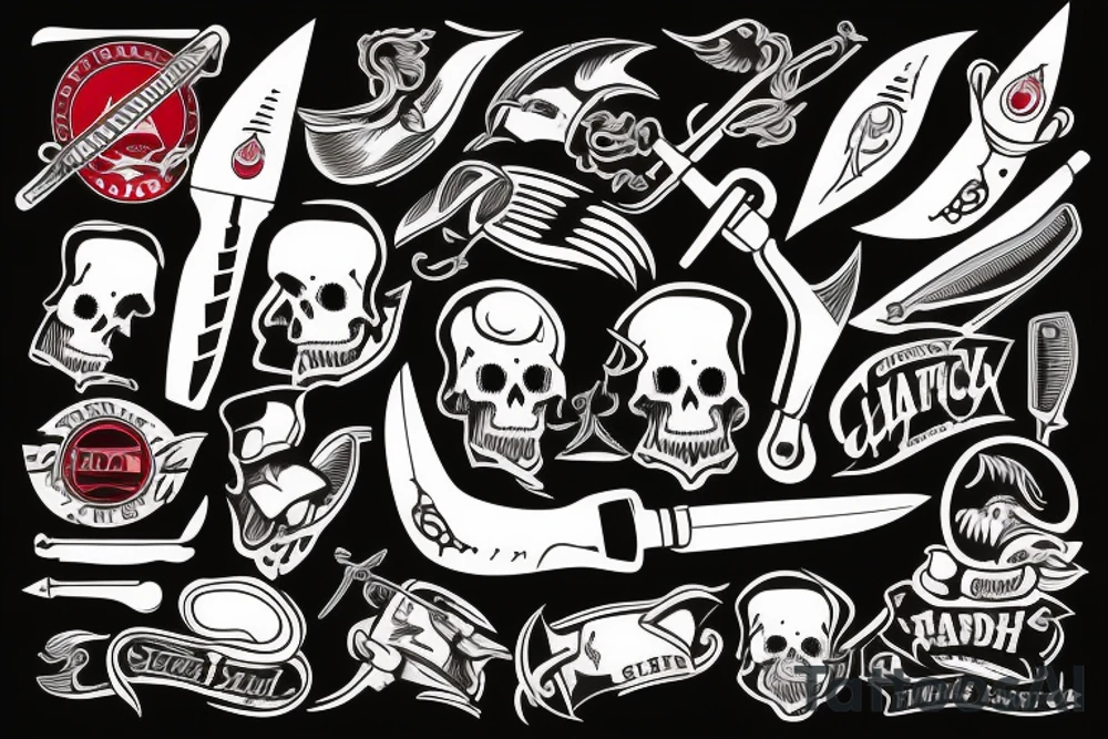 Cutthroat razor, severed ear tattoo idea