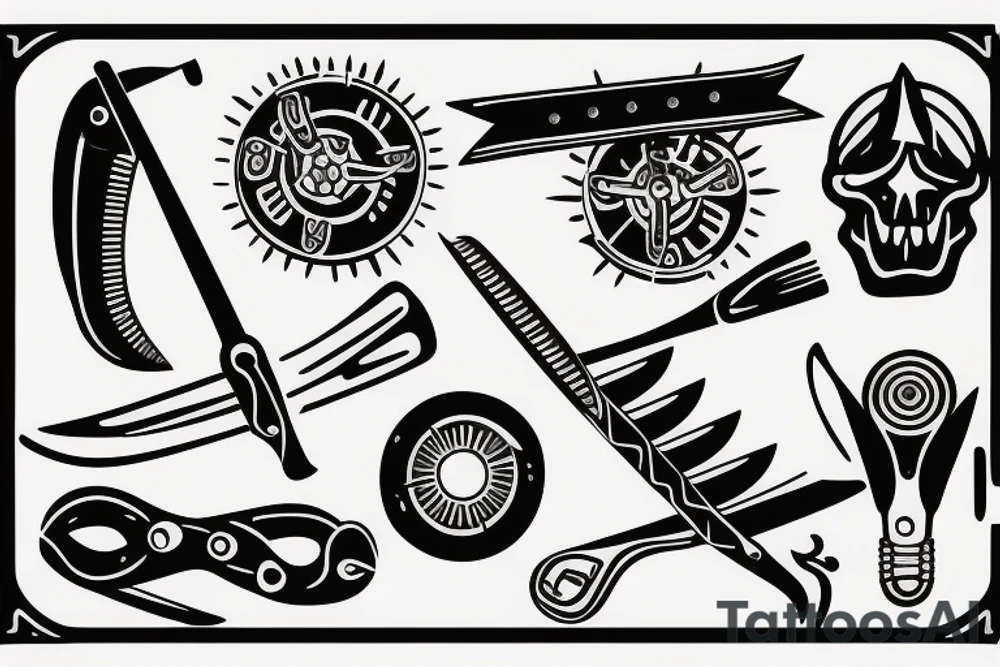 Cut throat razor tattoo idea