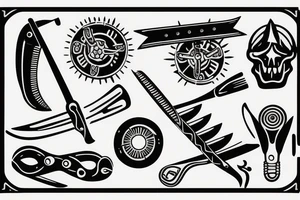 Cut throat razor tattoo idea