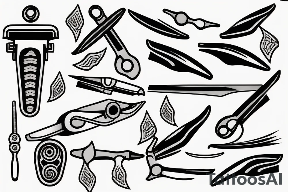 Cut throat razor tattoo idea