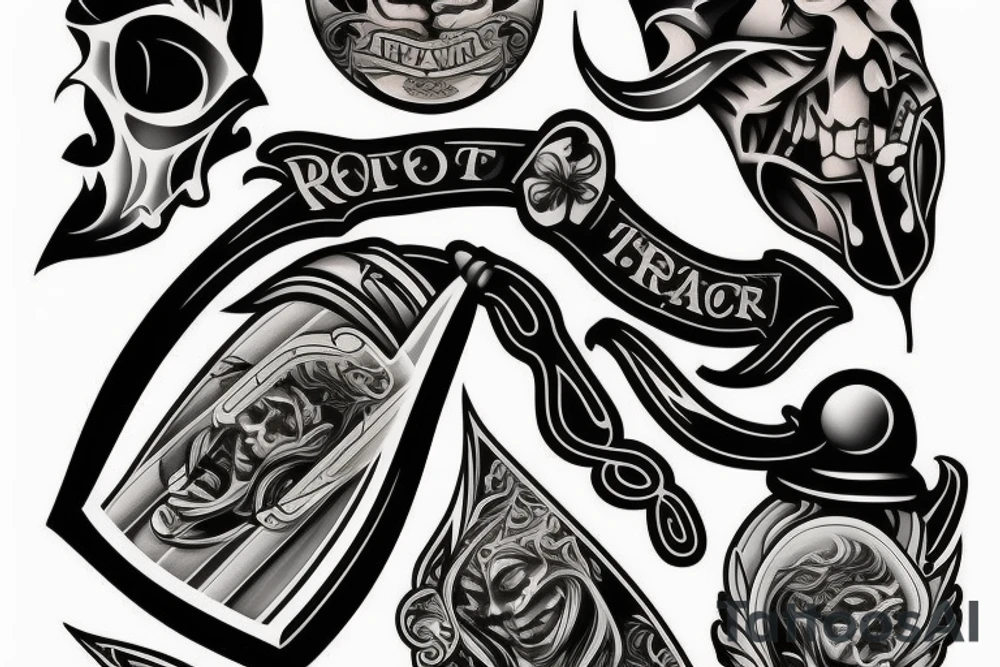 Cut throat razor tattoo idea