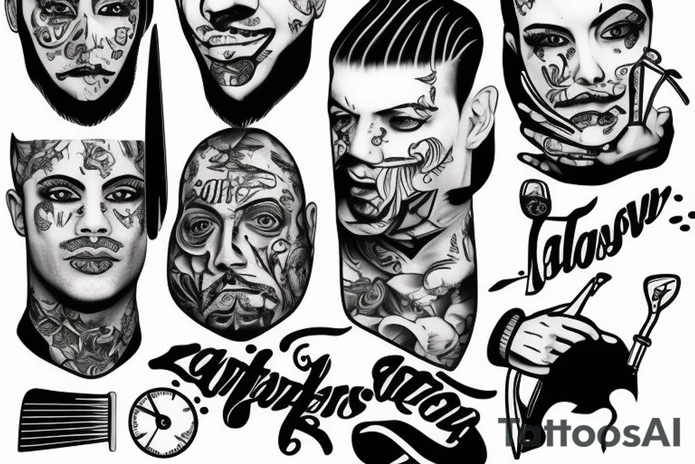 Cut throat razor
Barber tattoo idea