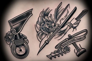 Cut throat razor
Barber tattoo idea