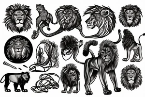 Sisyphus with lion tattoo idea