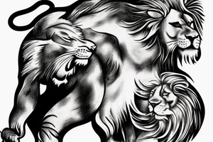 Sisyphus with lion tattoo idea