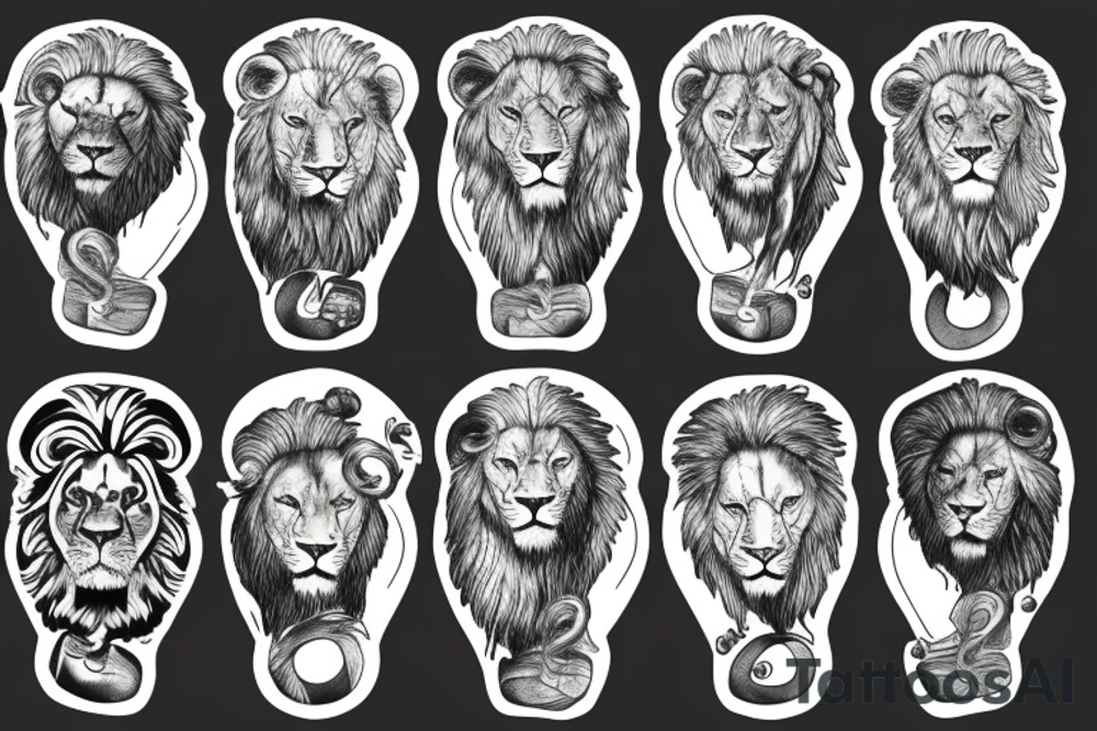 Sisyphus with lion tattoo idea