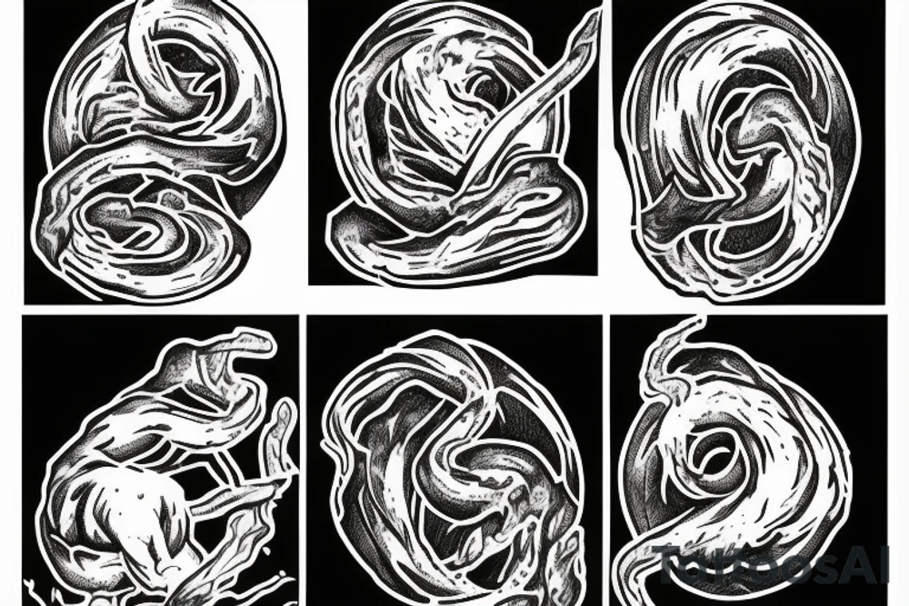 Sisyphus rolling rock up a mountain tattoo idea