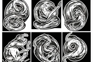 Sisyphus rolling rock up a mountain tattoo idea