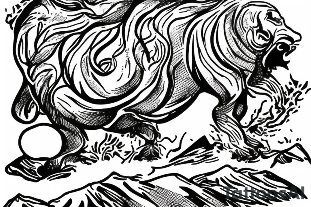 Sisyphus rolling rock up a mountain tattoo idea Sisyphus rolling rock up a mountain tattoo idea