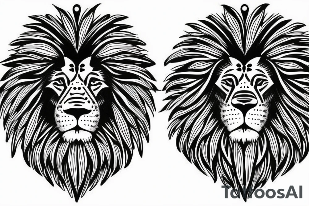Lion with compass tattoo idea