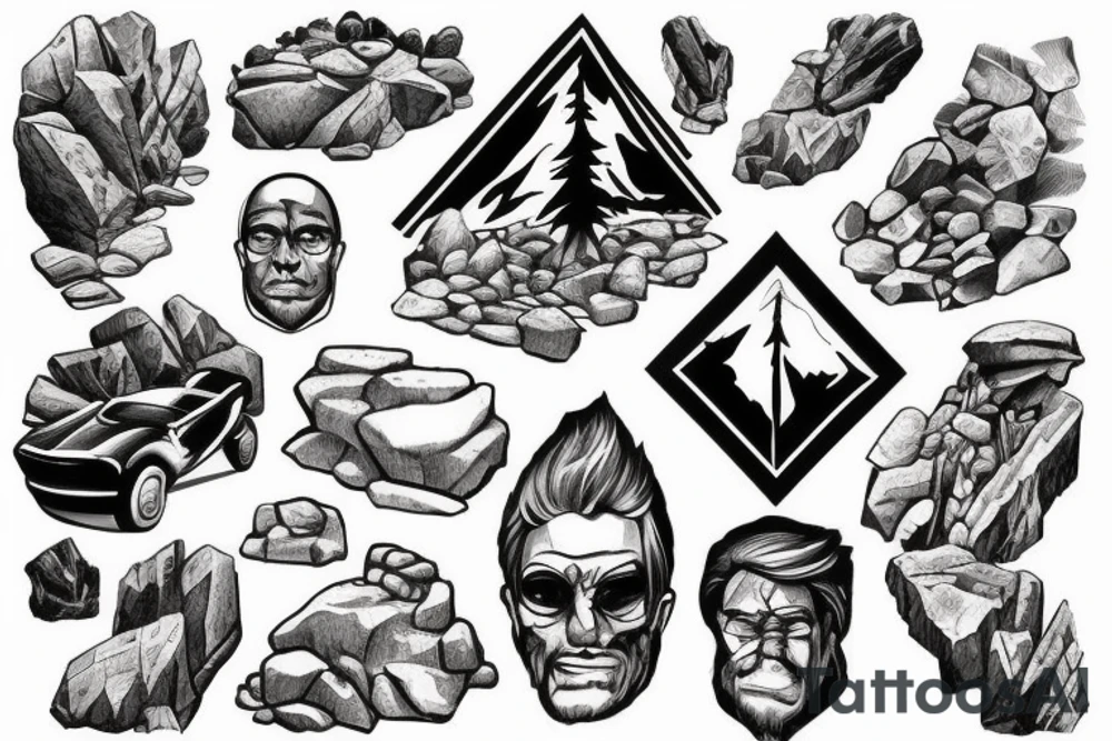 Man pushing rock up a mountain tattoo idea