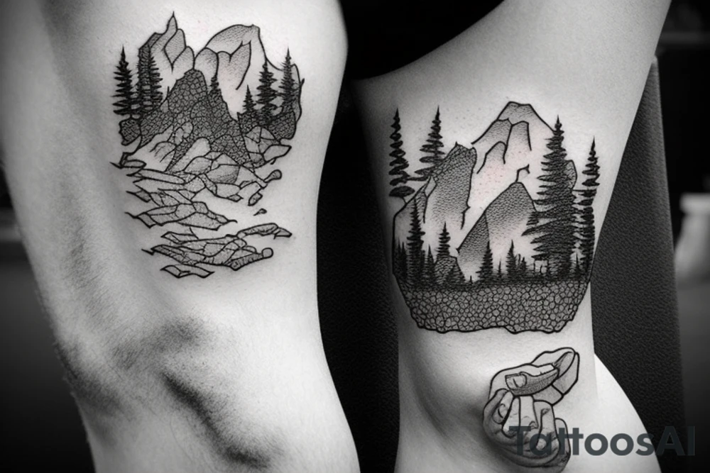 Man pushing rock up a mountain tattoo idea