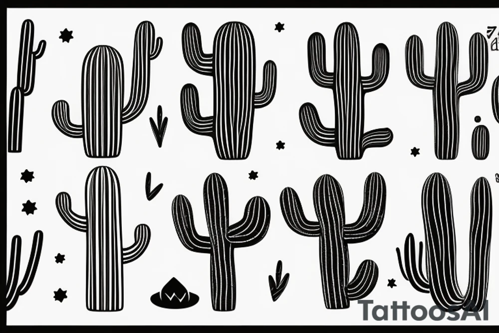 Simple cactus tattoo idea
