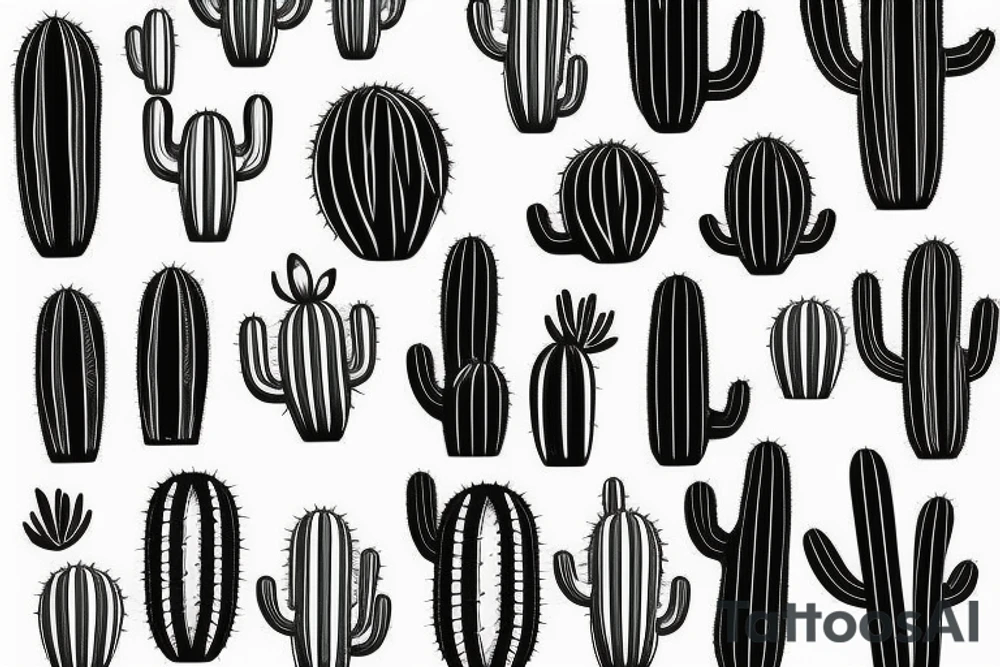 Simple cactus tattoo idea