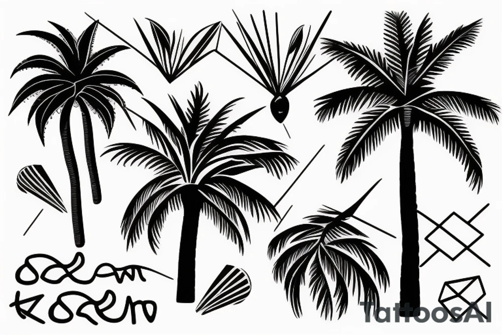 High palm tree tattoo idea