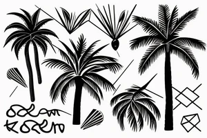 High palm tree tattoo idea