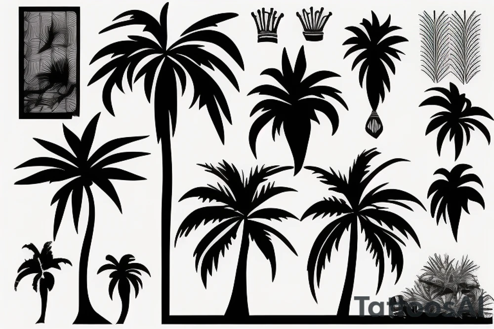 High palm tree tattoo idea