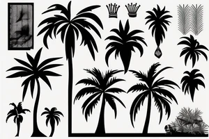 High palm tree tattoo idea