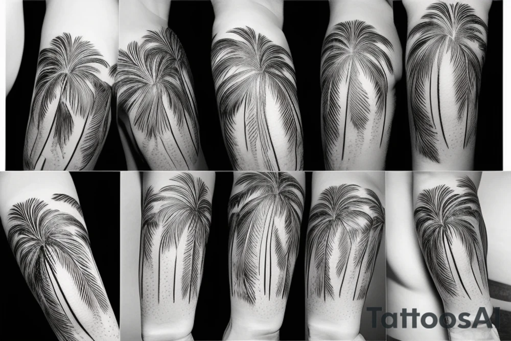 High palm tree tattoo idea