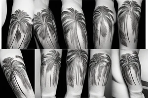 High palm tree tattoo idea