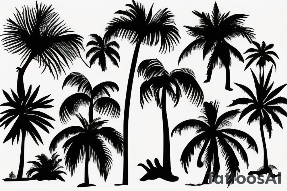 High palm tree tattoo idea