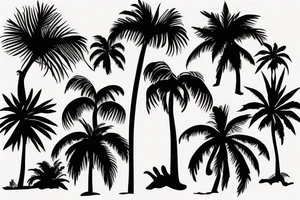 High palm tree tattoo idea