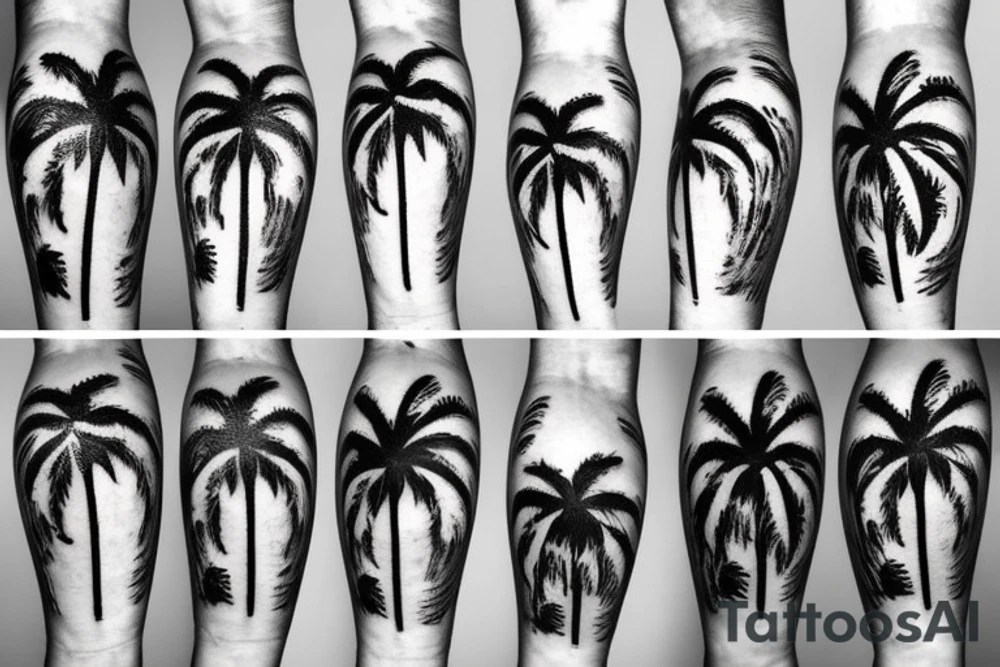 High palm tree tattoo idea
